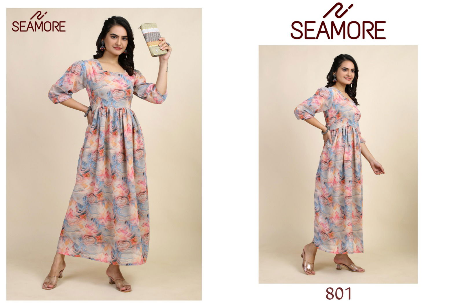 Jasmin By Seamore Georgette Printed Designer Kurtis Catalog